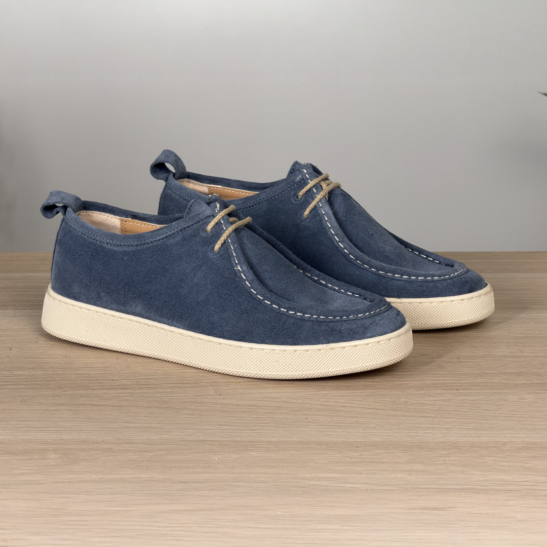 Mocassino stringato in camoscio - Jeans