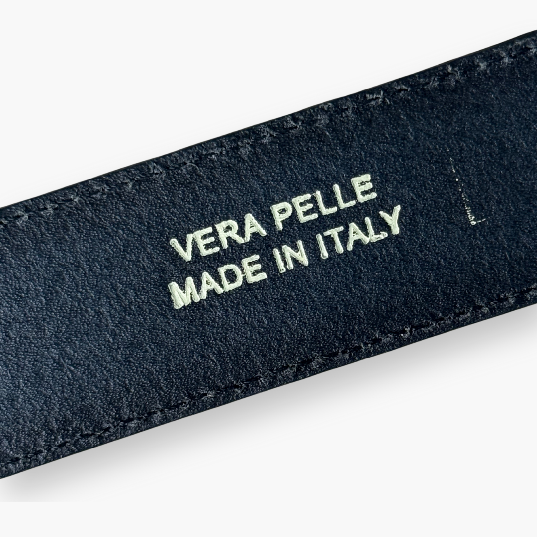 Cintura classica in pelle scamosciata - Panna