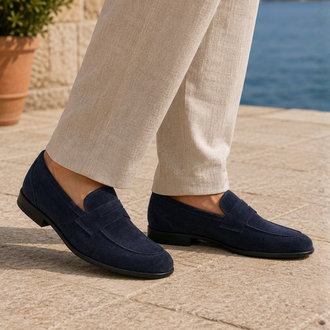Mocassino suola morbida con bendina - Blu