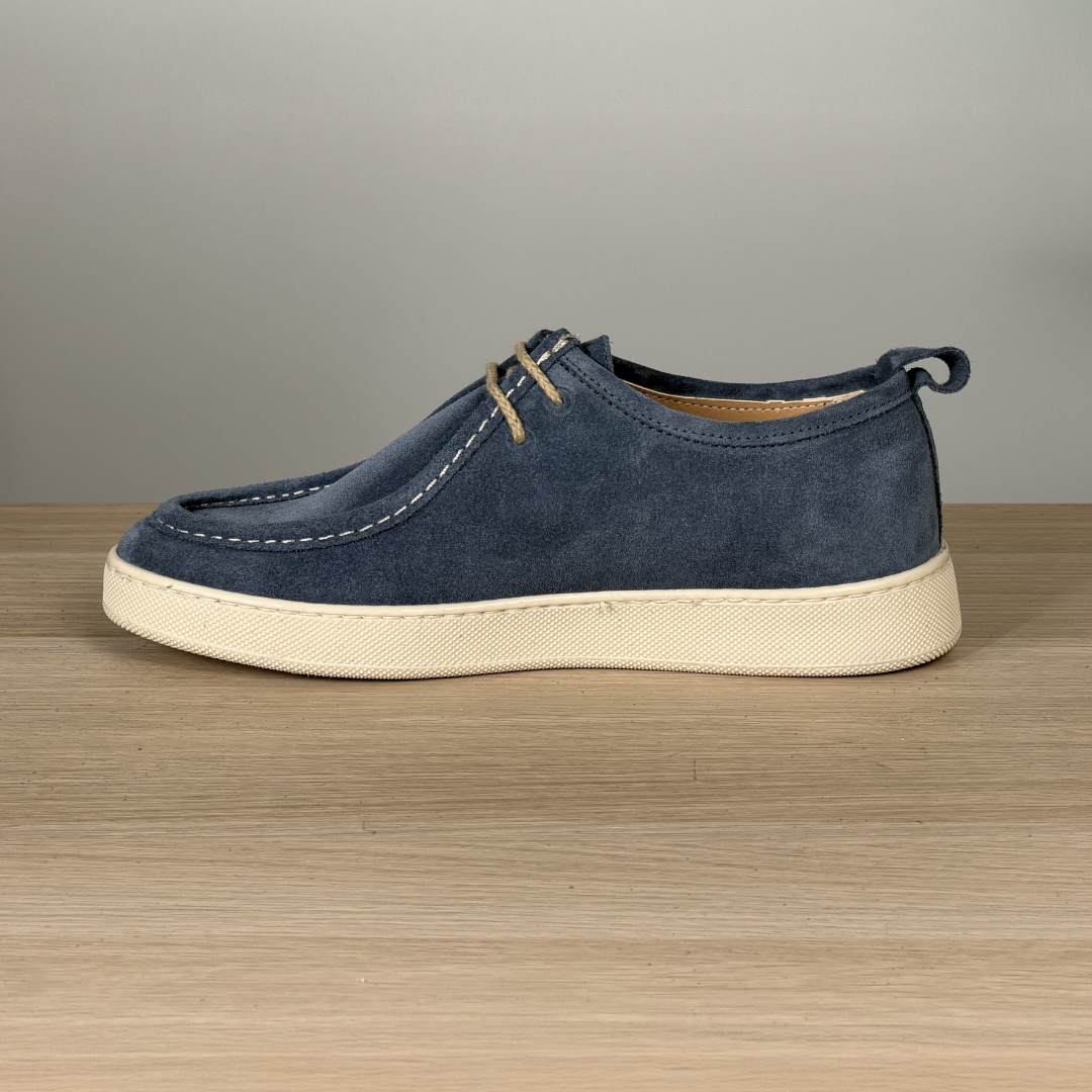 Mocassino stringato in camoscio - Jeans