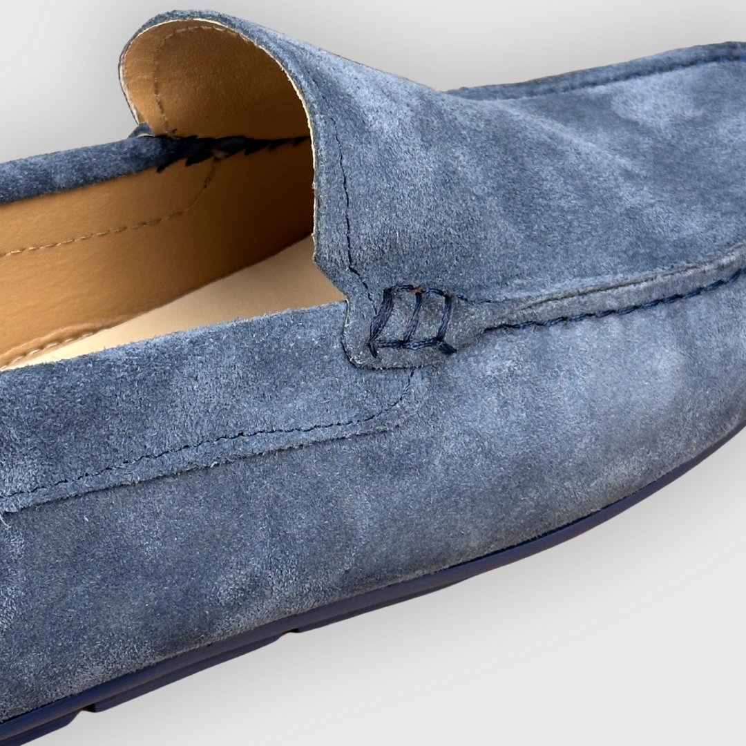 Mocassino con gommini - Camoscio Jeans