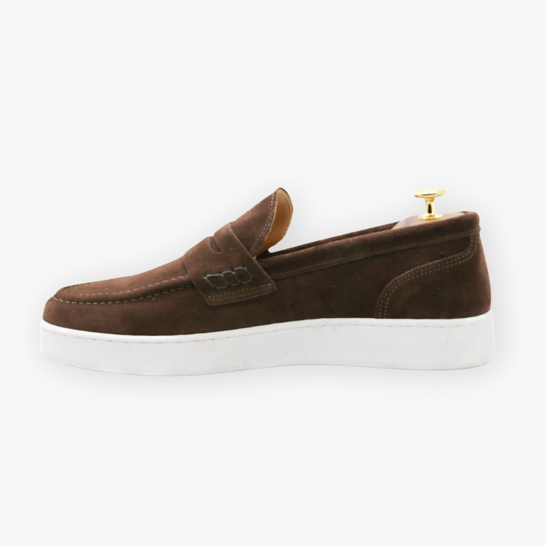 Mocassino uomo in camoscio marrone