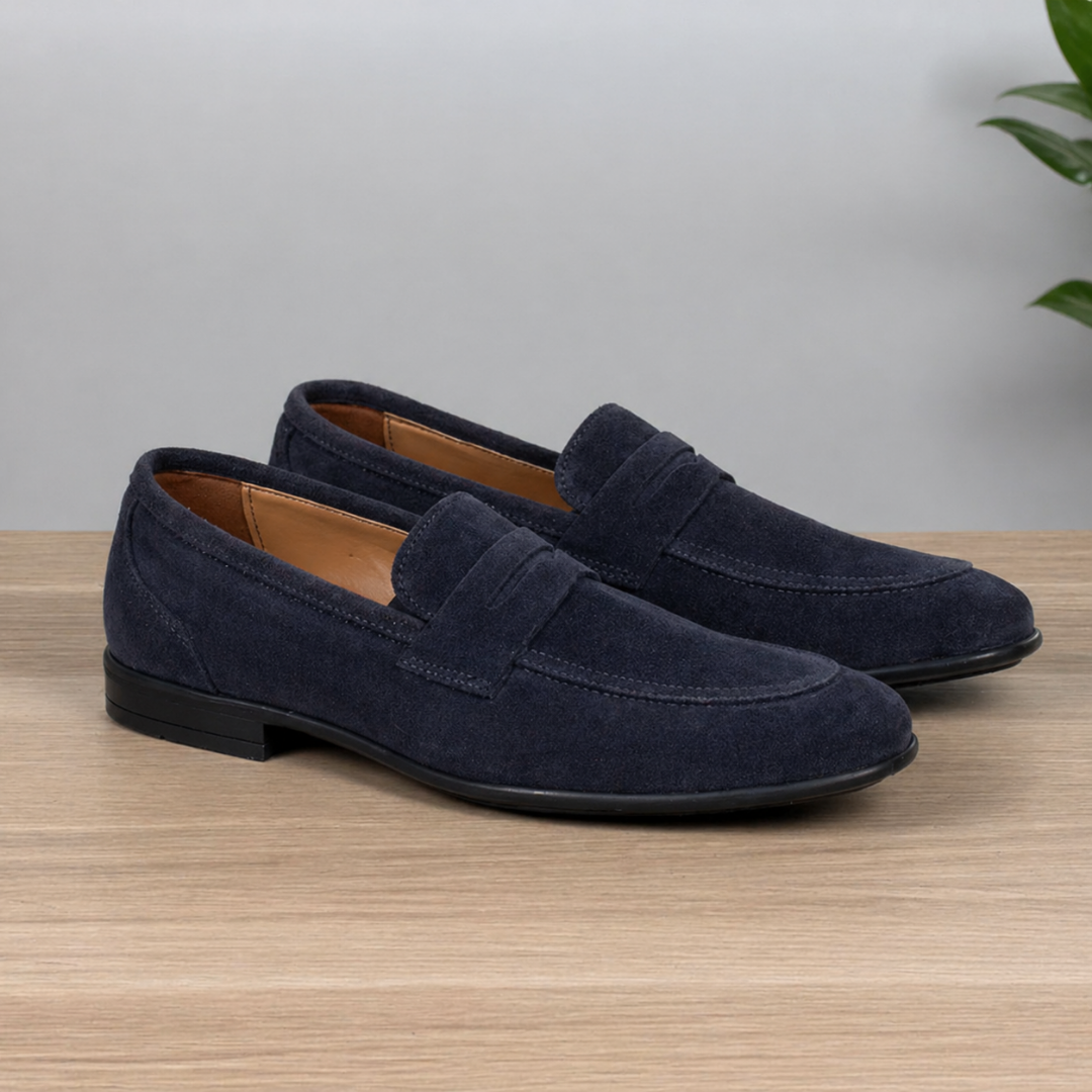 Mocassino suola morbida con bendina - Blu