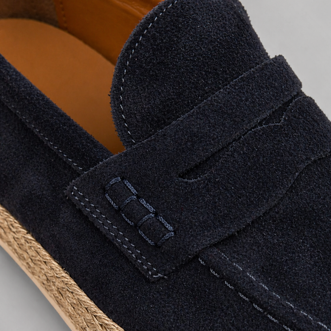 Espadrillas con bendina in camoscio - Blu