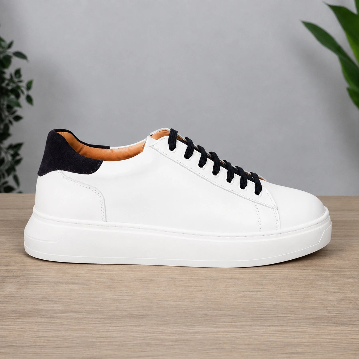 Sneakers in pelle bicolore - Bianco/Blu