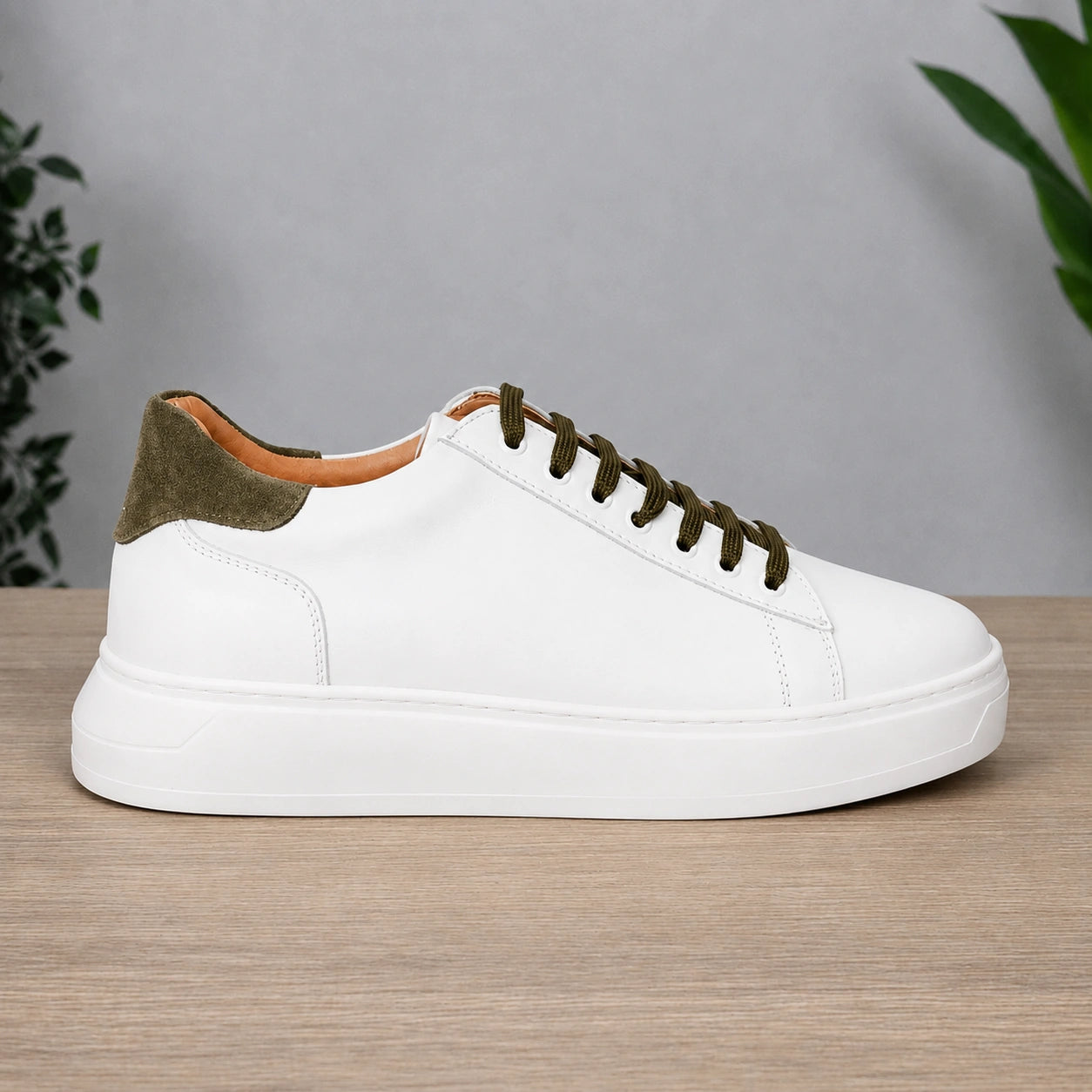 Sneakers in pelle bicolore - Bianco/Verde