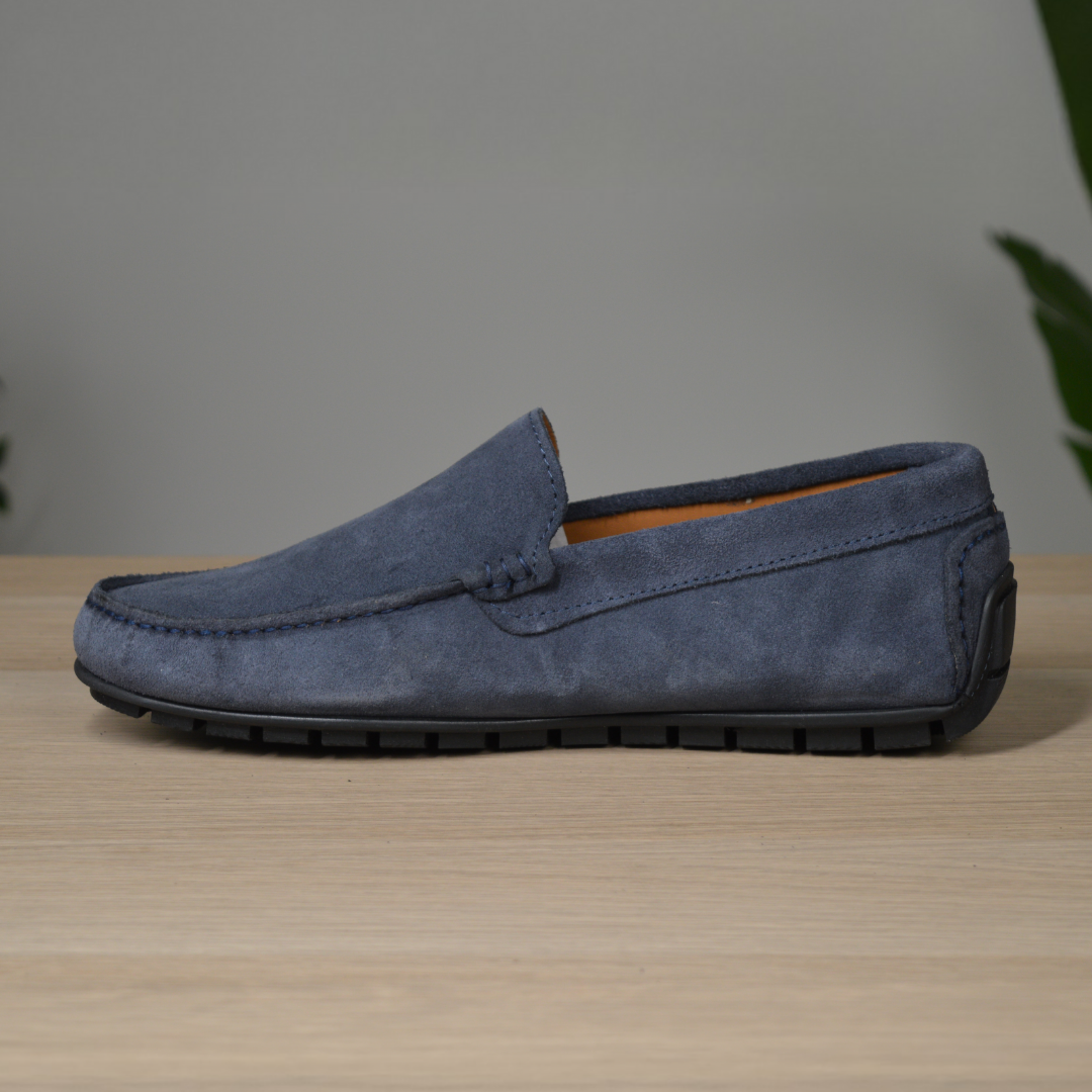 Mocassino con gommini - Camoscio Jeans