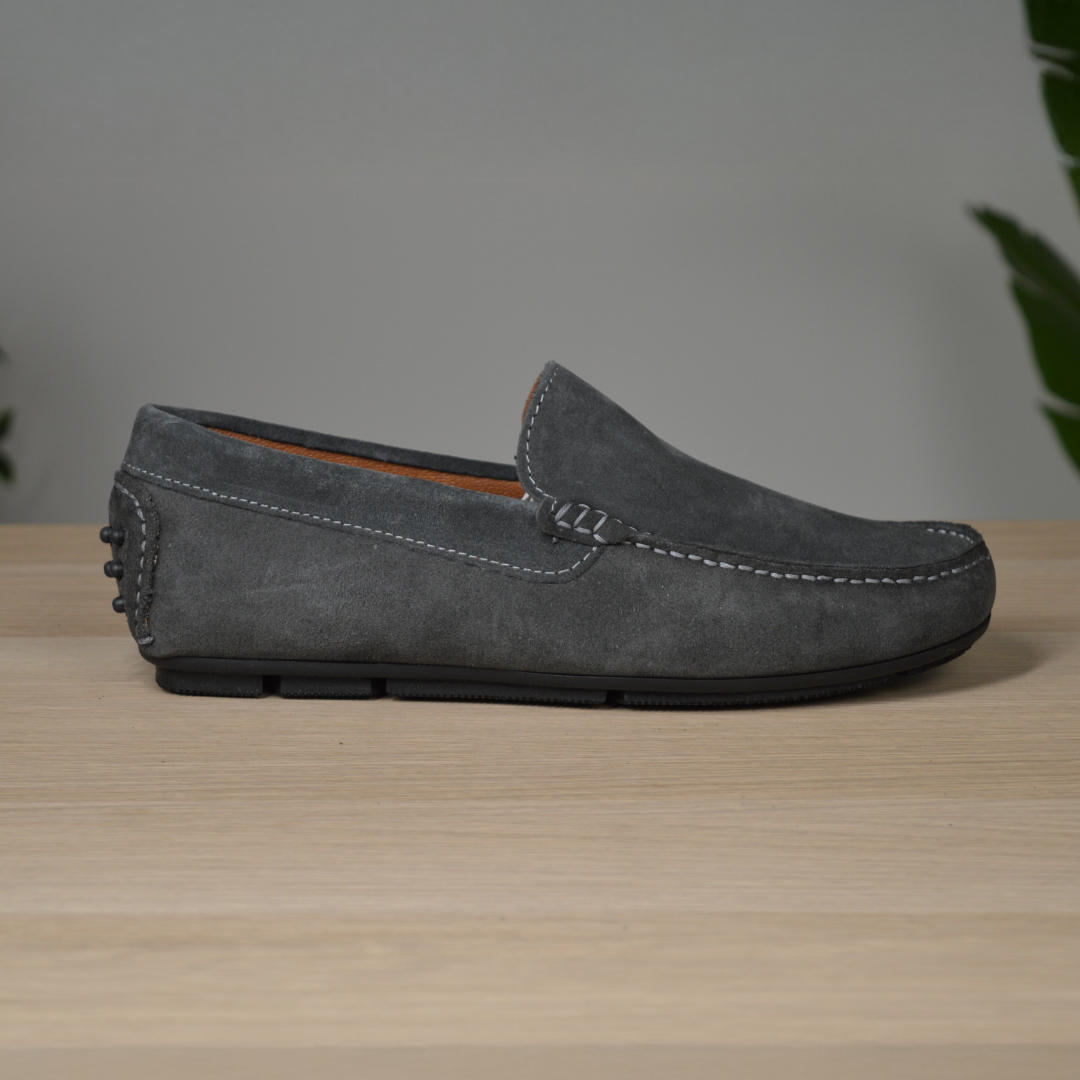 Mocassino con gommini - Camoscio Grigio