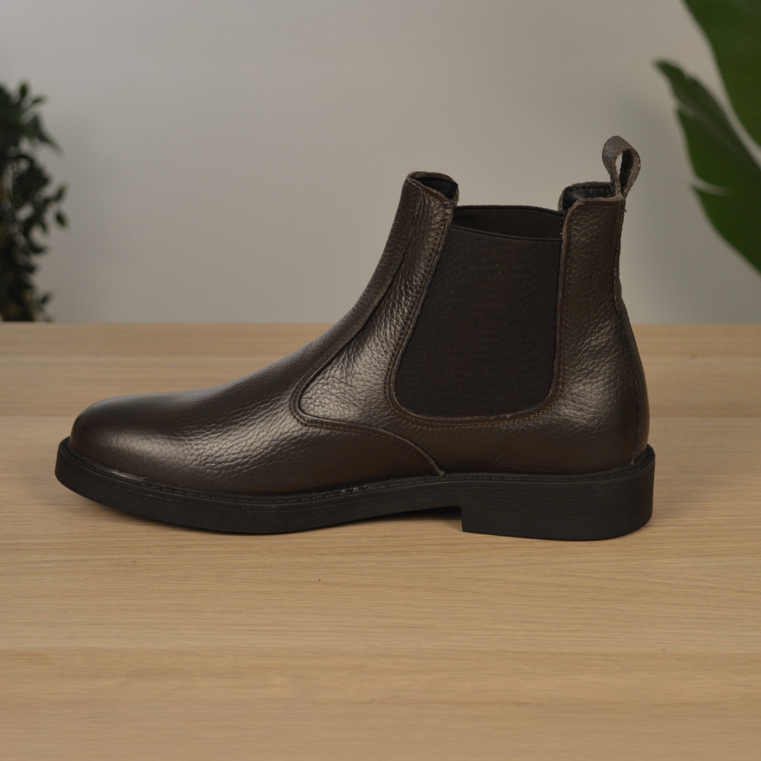 Stivaletto Chelsea in pelle di vitello martellata - Testa di Moro
