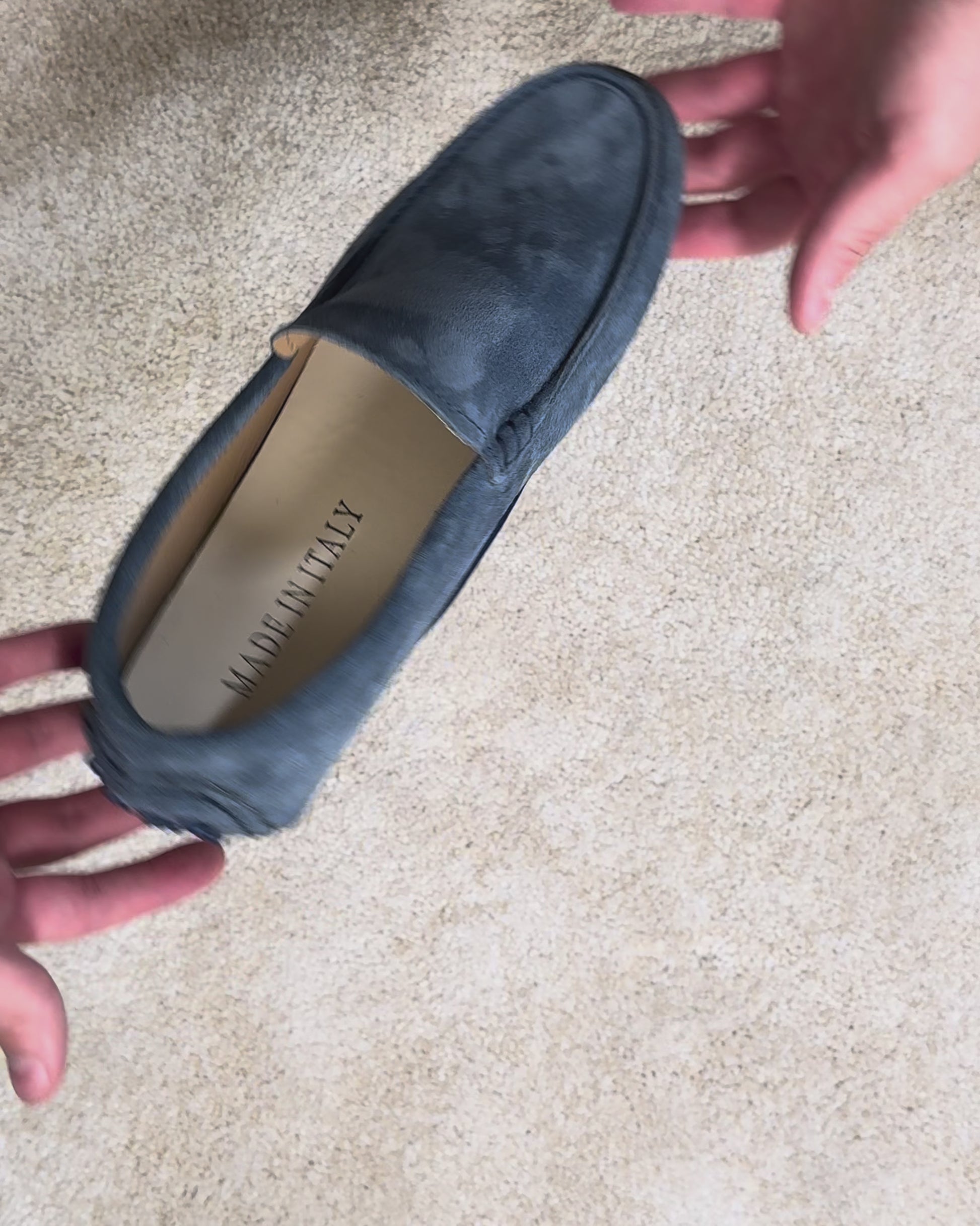 Mocassino con gommini - Camoscio Jeans
