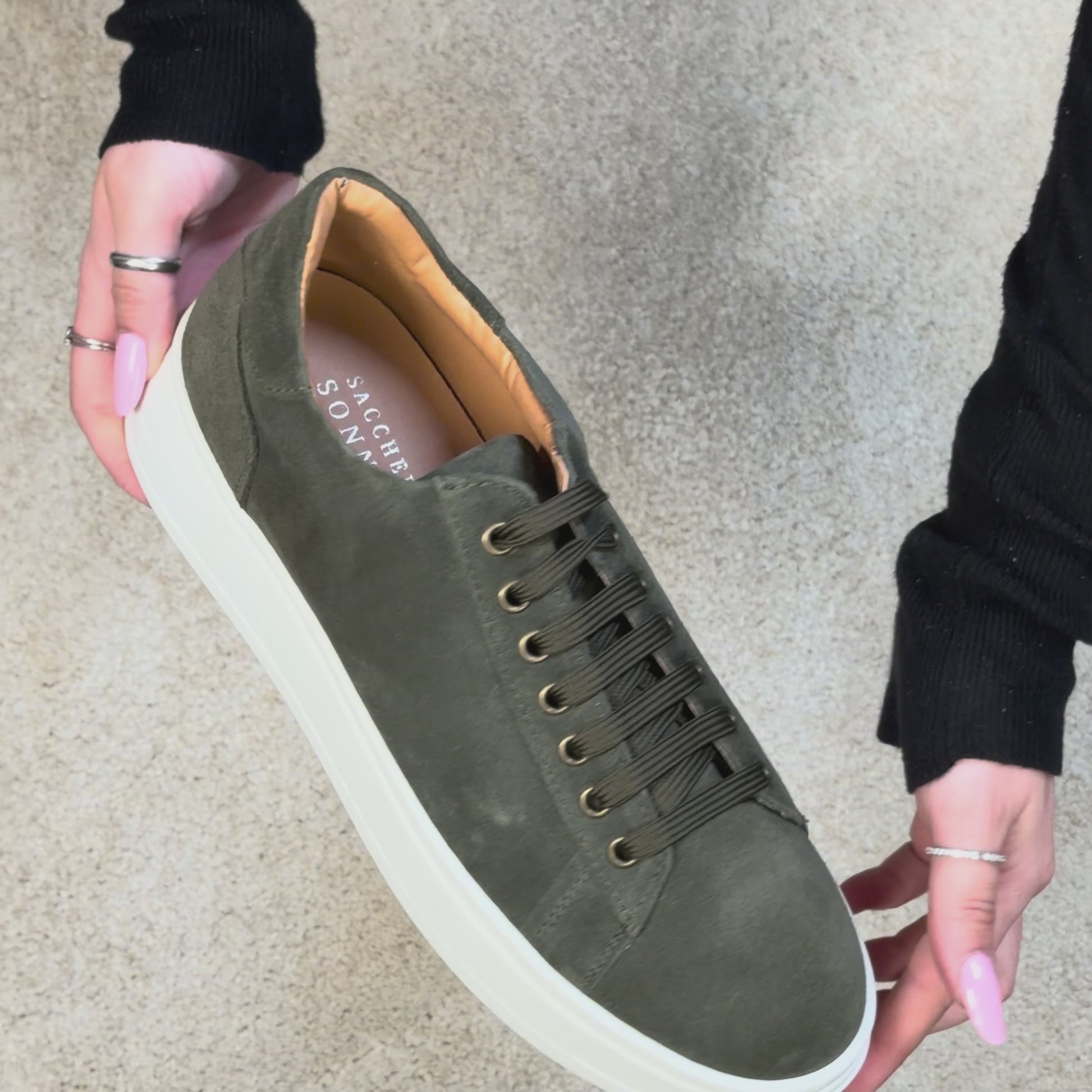 Sneakers in pelle di camoscio - Verde