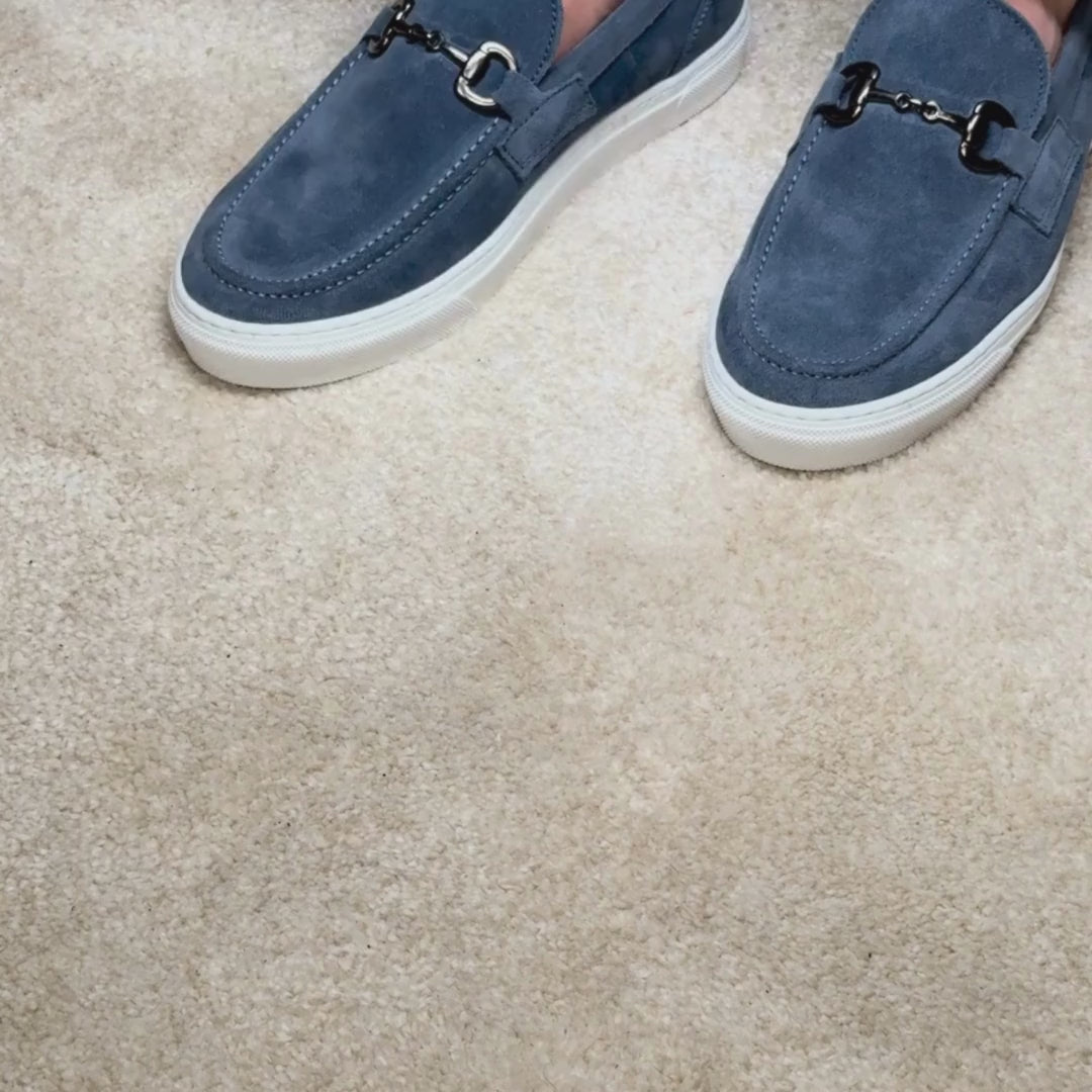Mocassino con morso di cavallo - Camoscio Jeans