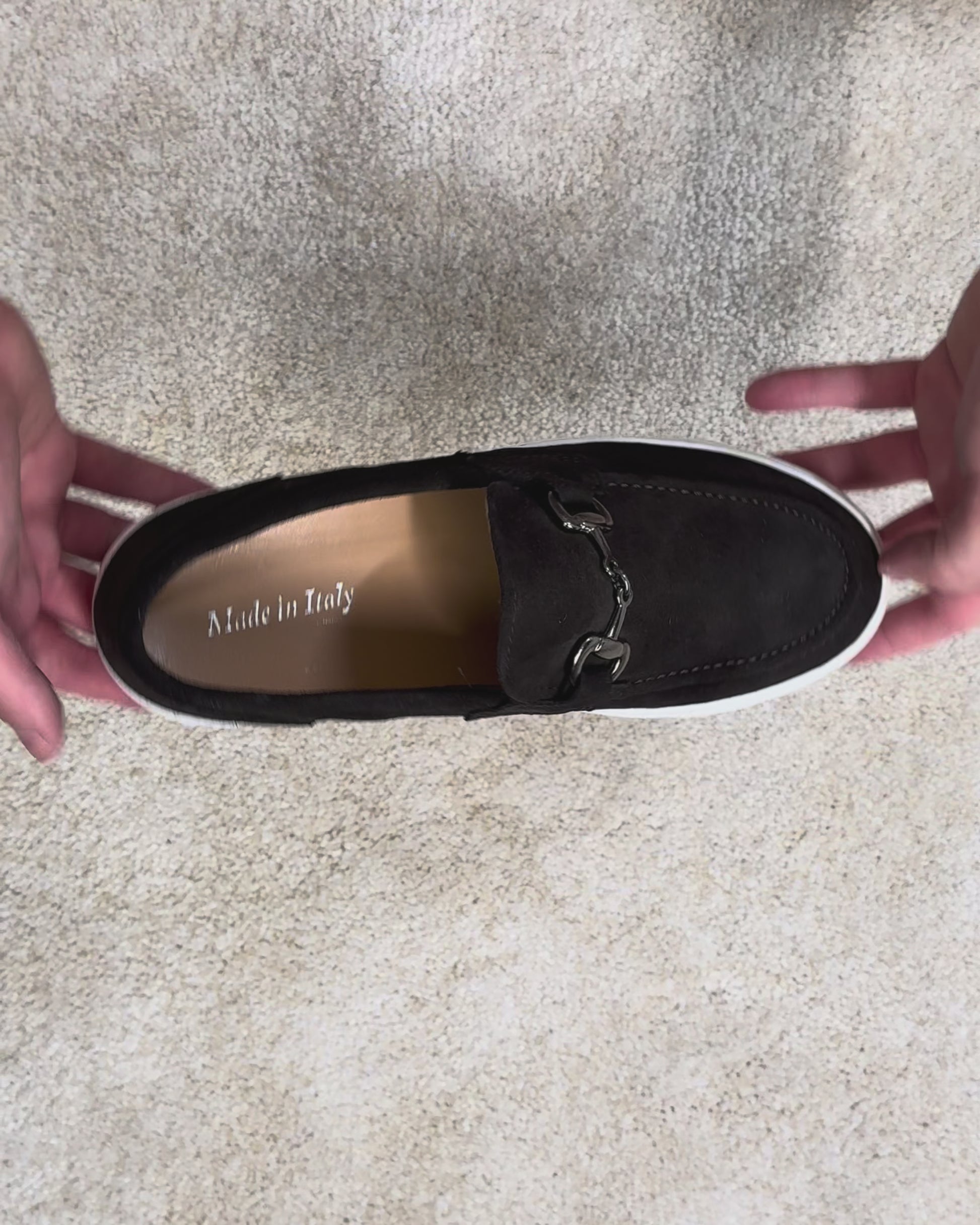 Mocassino con morso di cavallo - Camoscio blu