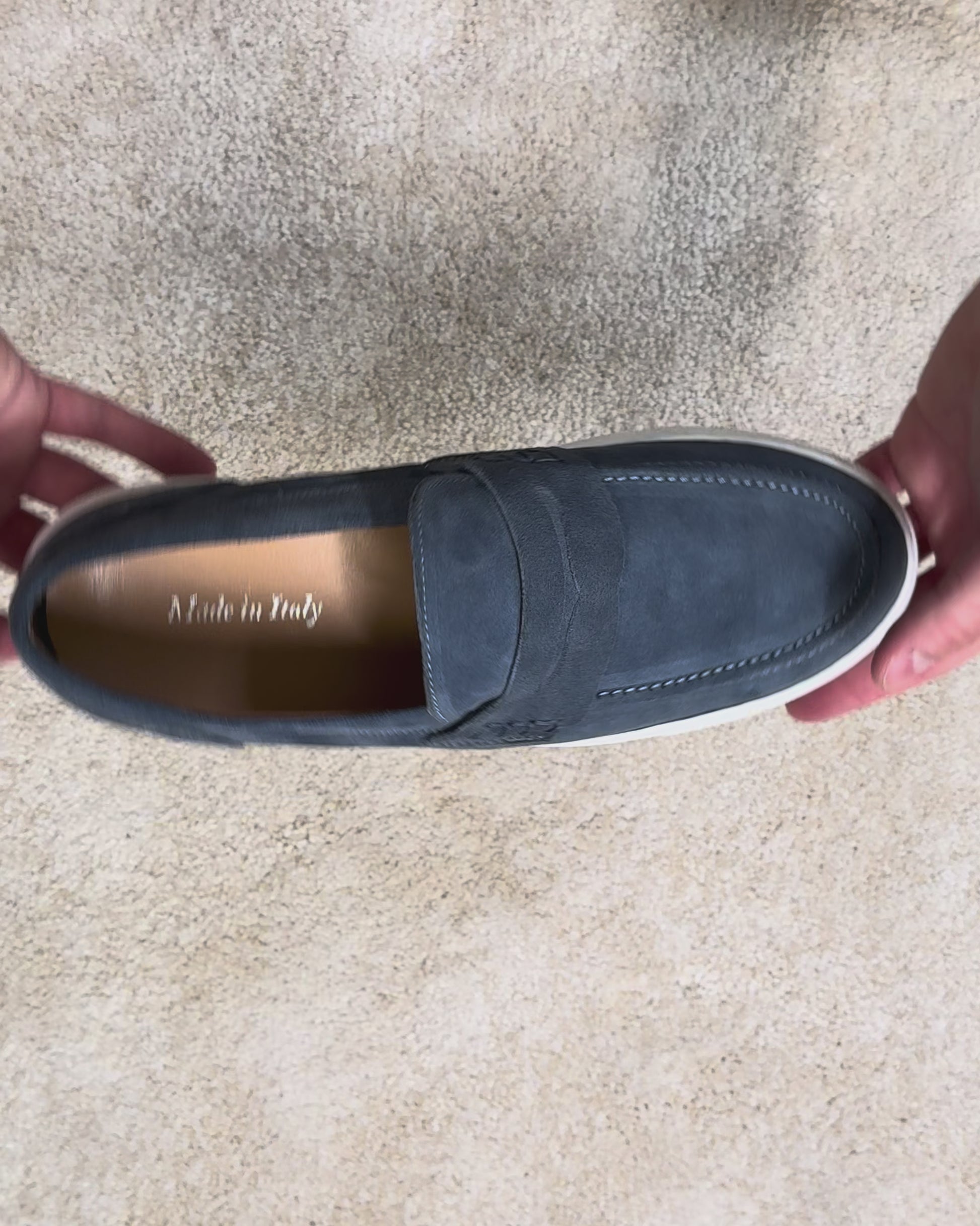 Mocassino con morso di cavallo - Camoscio Jeans