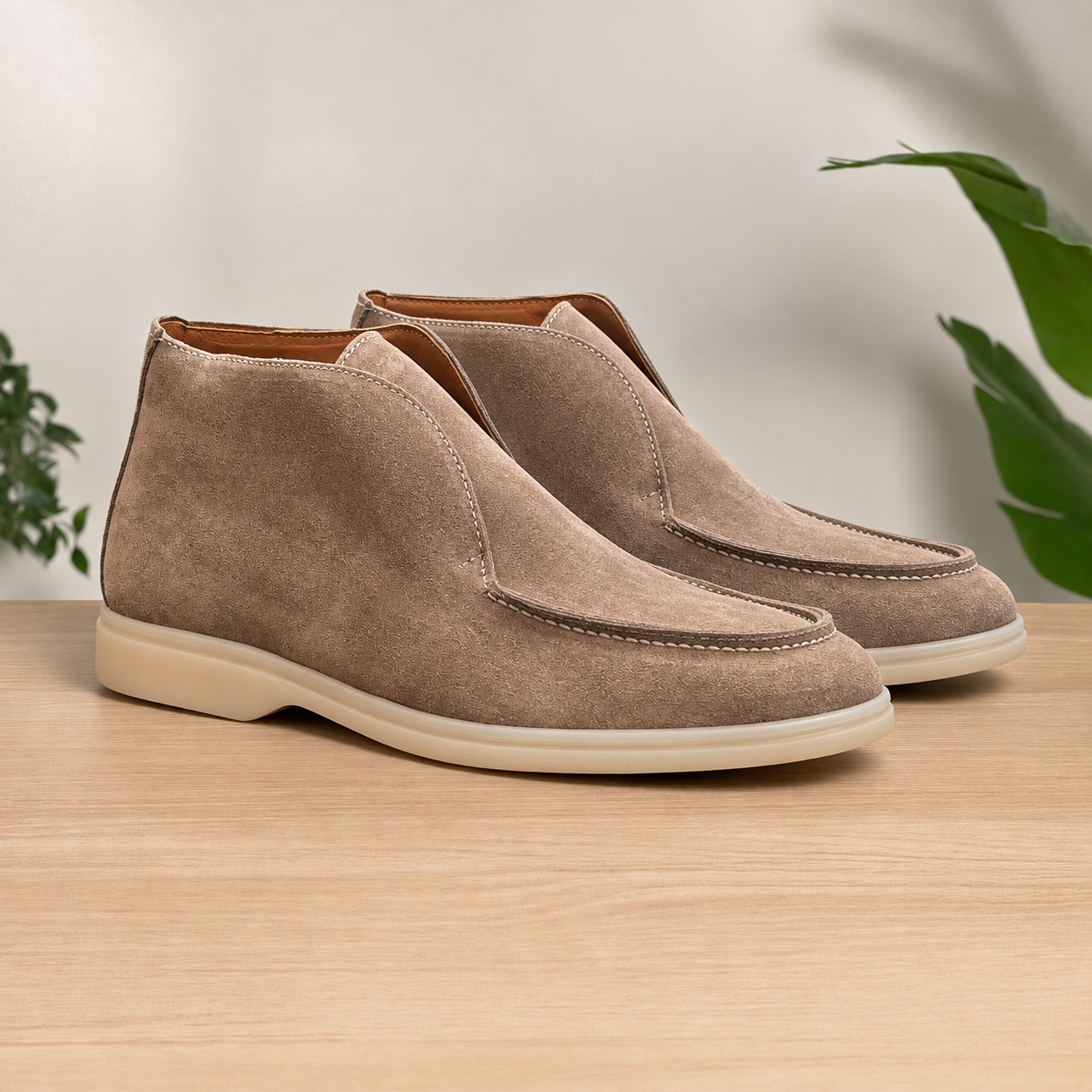 Polacchine senza lacci con suola extralight - Taupe Scuro