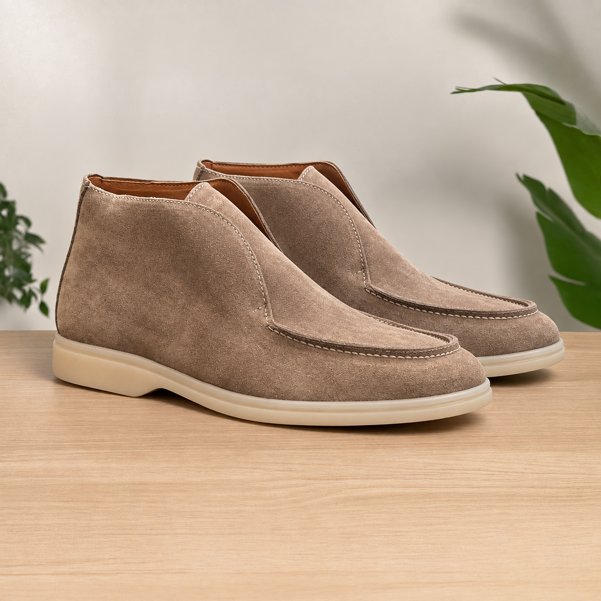 Polacchine senza lacci con suola extralight - Taupe Scuro