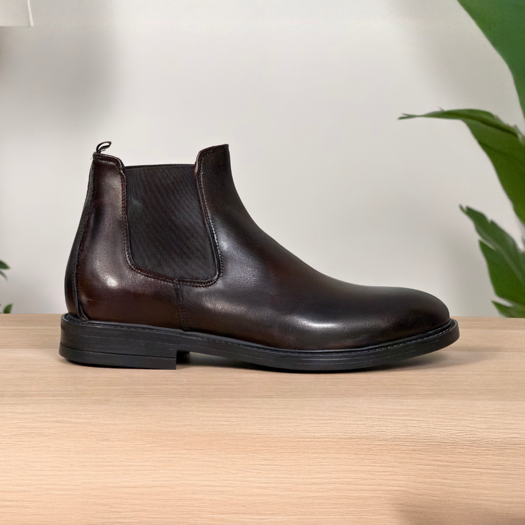 Stivaletto Chelsea in pelle di vitello - Testa di moro